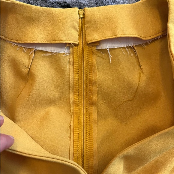 Handmade Vintage 70’s maxi floral dress yellow, & brown empire waist Small EUC​ - Picture 11 of 16